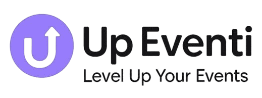 UpEventi logo with event management platform branding and slogan.